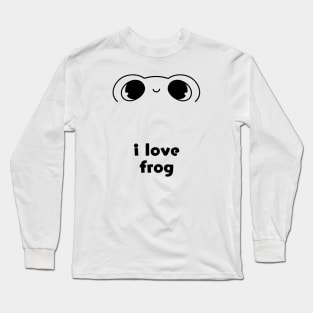 I Love Frog (Black) Long Sleeve T-Shirt